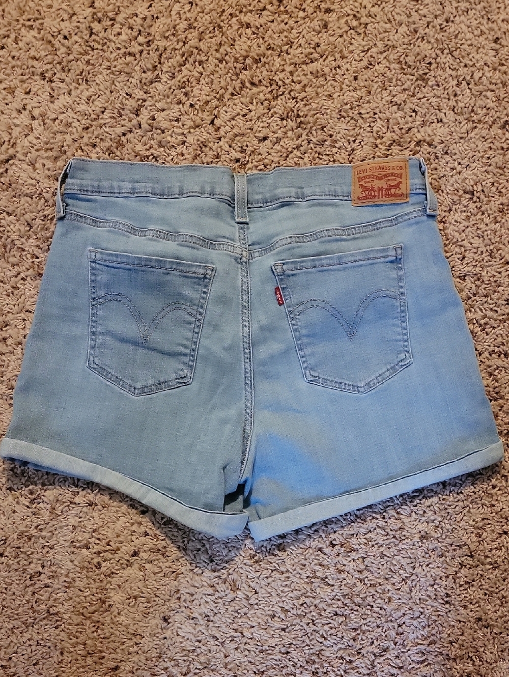 Levi's Light Blue Denim Cuffed Women's Shorts